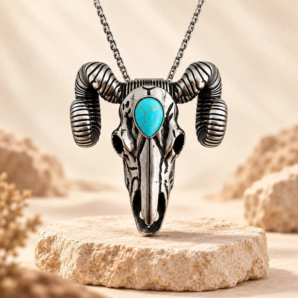 🐐 ✨ Western Skull Pendant Necklace & Belt Clip