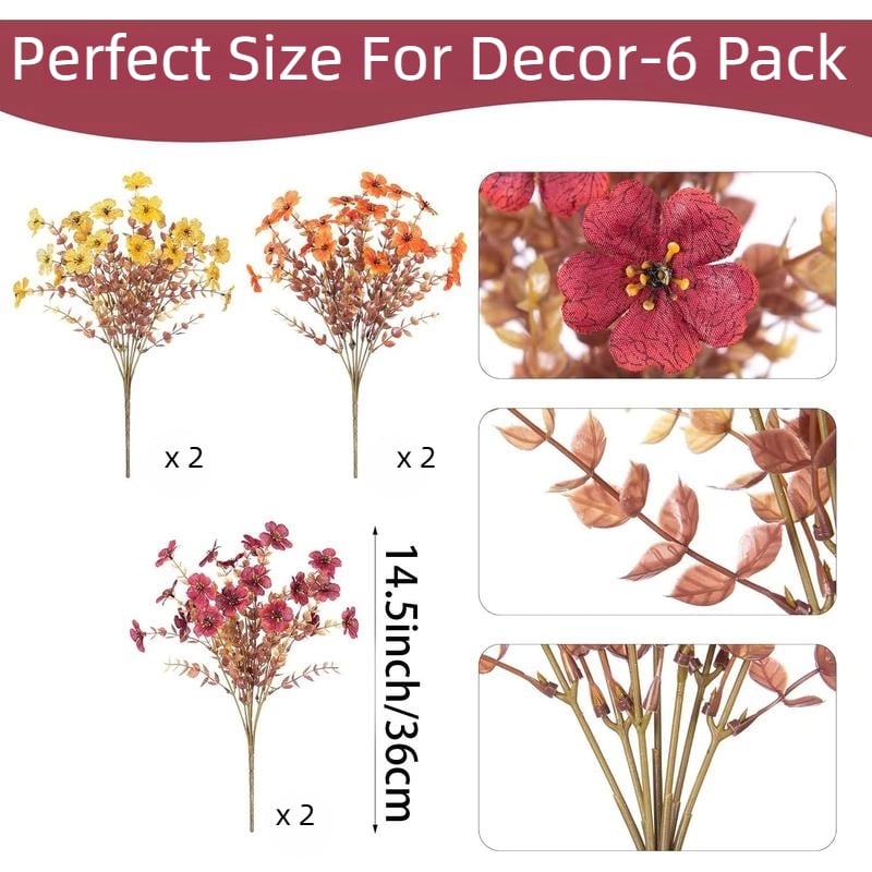 💐 summerwins Colorful UV Resistant Fake Flower Bouquet 🌸 Decorative Artificial Floral Arrangement for Home, Garden, Party & Wedding Decor