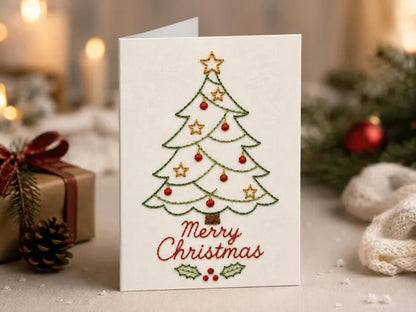 🌲 🪡 Christmas Hand Embroidery Card DIY Kit | Stitch Your Way Into the Christmas Spirit ✨ 🎁