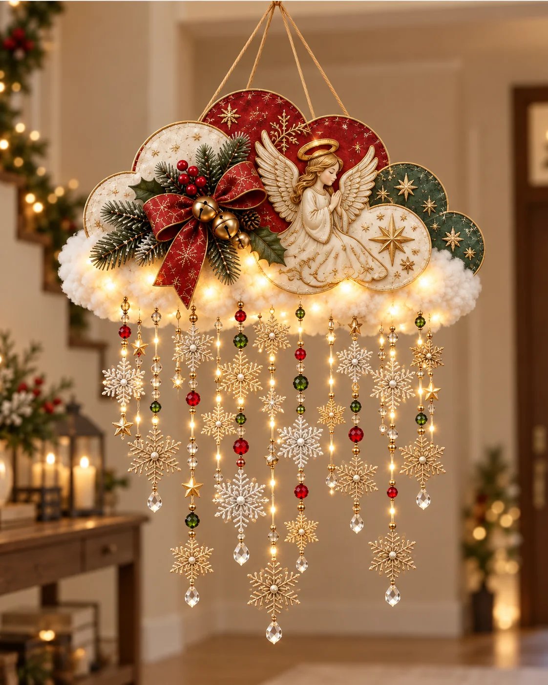 🔥Buy 2 Get 20% OFF🔥✨ Angelic Christmas Snowfall Cloud – Lighted Hanging Holiday Decor☁️✨