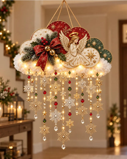 🔥Buy 2 Get 20% OFF🔥✨ Angelic Christmas Snowfall Cloud – Lighted Hanging Holiday Decor☁️✨