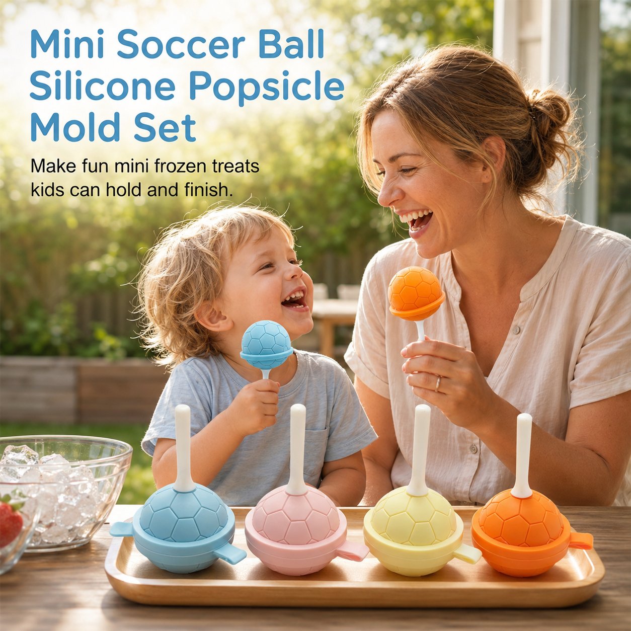 Mini Soccer Ball Silicone Popsicle Mold Set