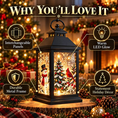 🎄✨ Interchangeable Crystal Lantern™ – Light-Up Holiday Décor