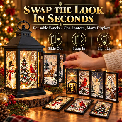 🎄✨ Interchangeable Crystal Lantern™ – Light-Up Holiday Décor