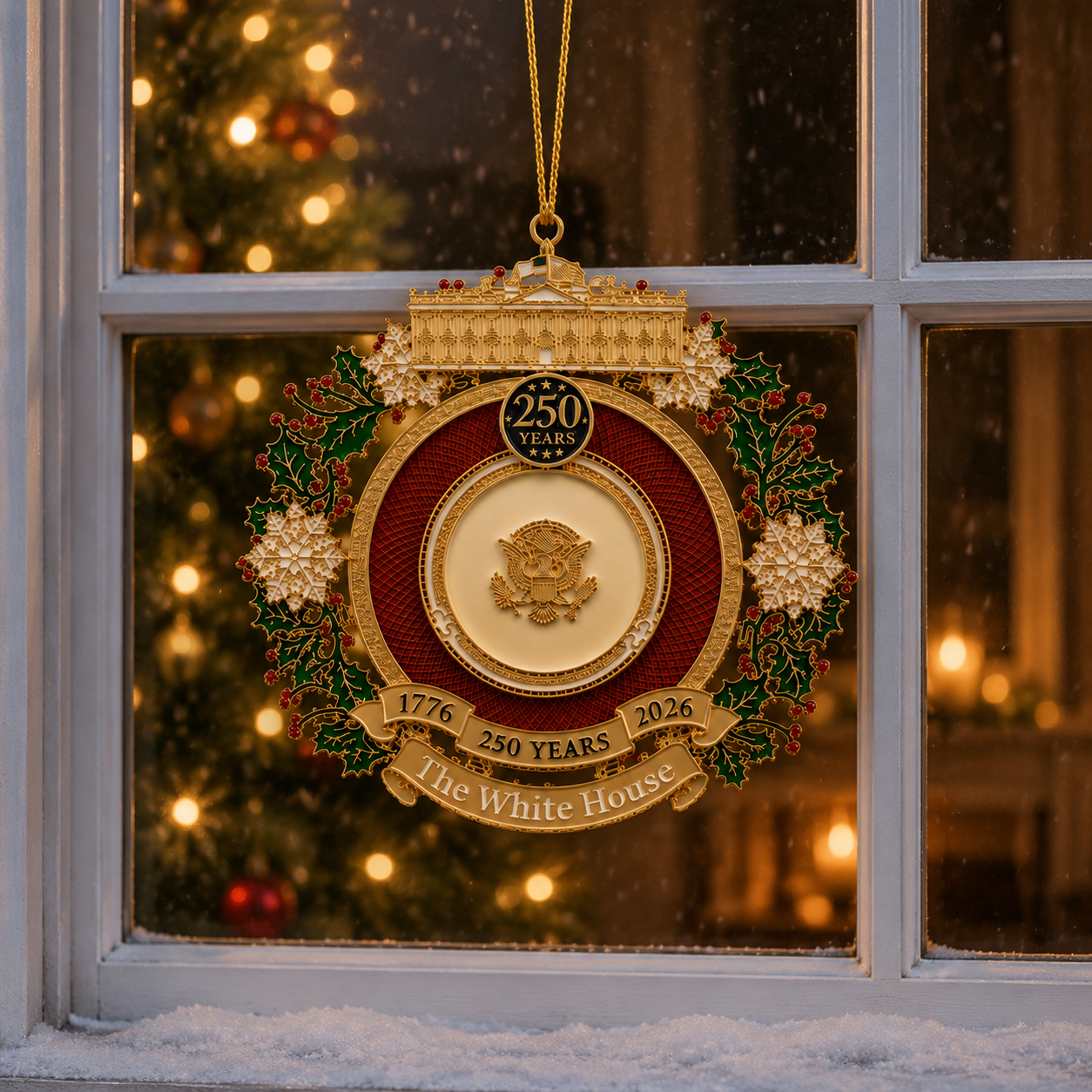 🔥Last 30pcs✨⏰ Limited anniversary edition✨49% OFF!🔥White House 250th Anniversary Commemorative Medal Christmas Tree Ornament