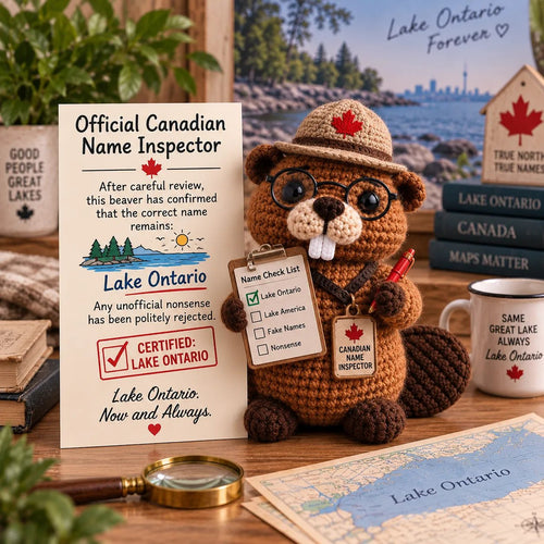 Lake Ontario Emotional Support Beaver | Canadian Crochet Keepsake with Message Card