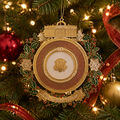 🔥Last 30pcs✨⏰ Limited anniversary edition✨49% OFF!🔥White House 250th Anniversary Commemorative Medal Christmas Tree Ornament