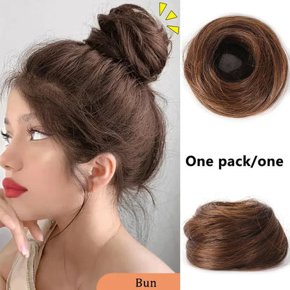 Synthetic Messy Bun Hair Piece for Women, Curly Updo Scrunchie Extension for Instant Volume and a High Crown