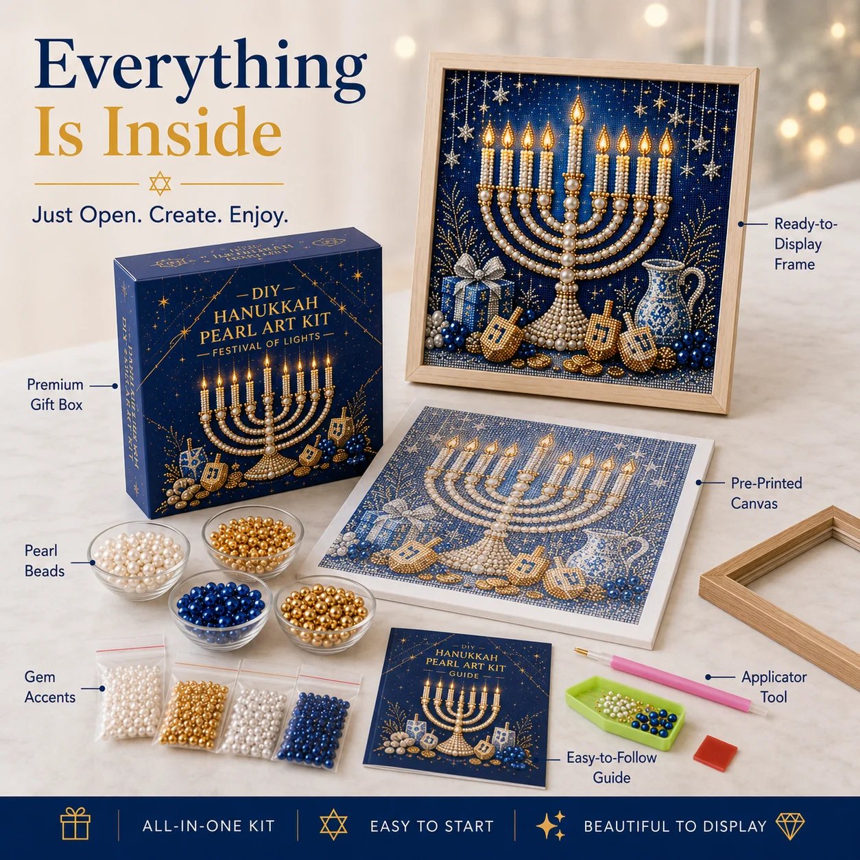 🎁Last Day 49% OFF - 🕎✨DIY Hanukkah Pearl Art Kit