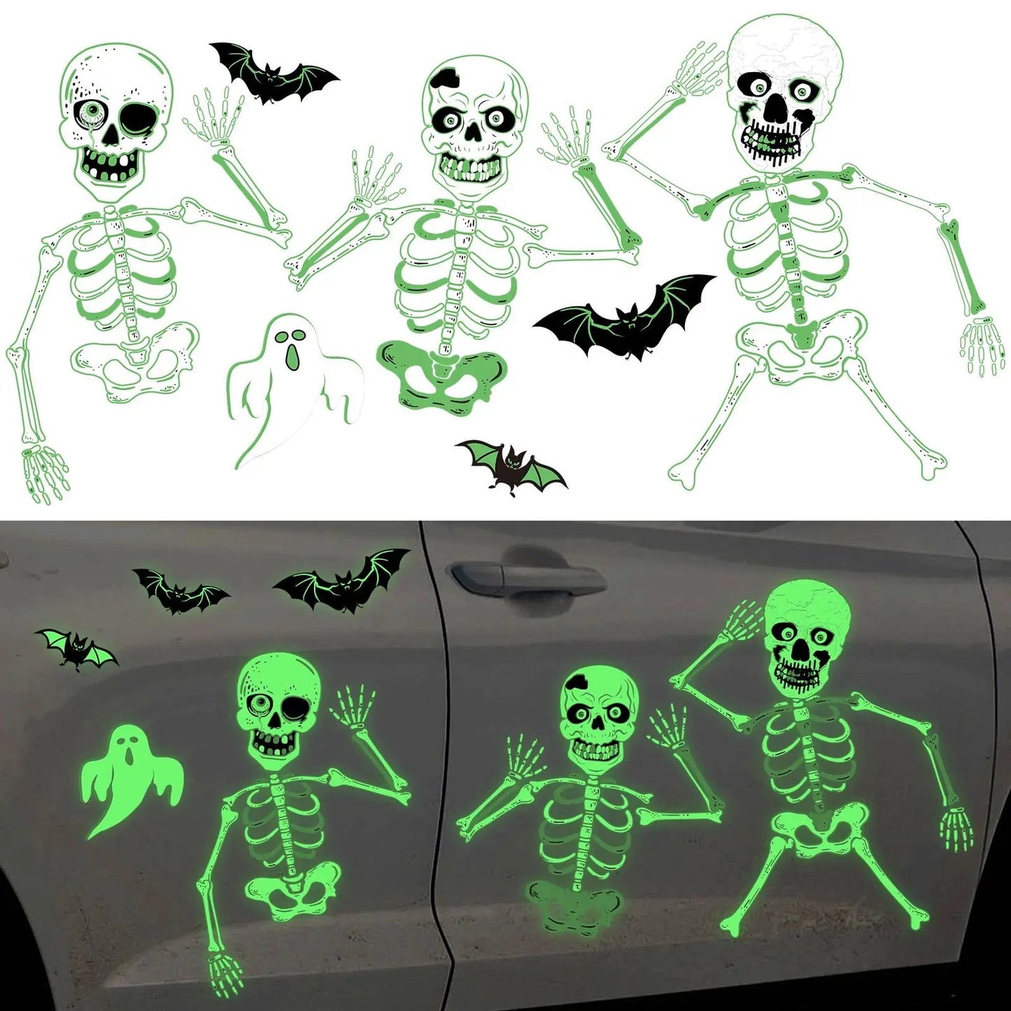 🎃 Luminous Halloween Magnetic Decor Set for Cars & Garage Doors 👻✨