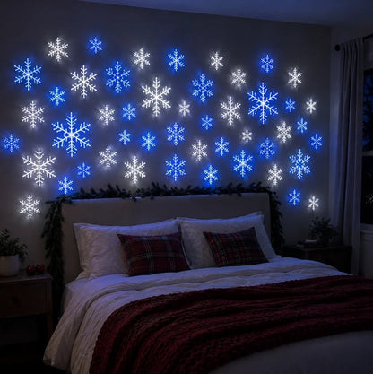 ❄️ 12PCS LED Snowflake Wall Lights – Peel & Stick Winter Wonderland Christmas Decor🎄