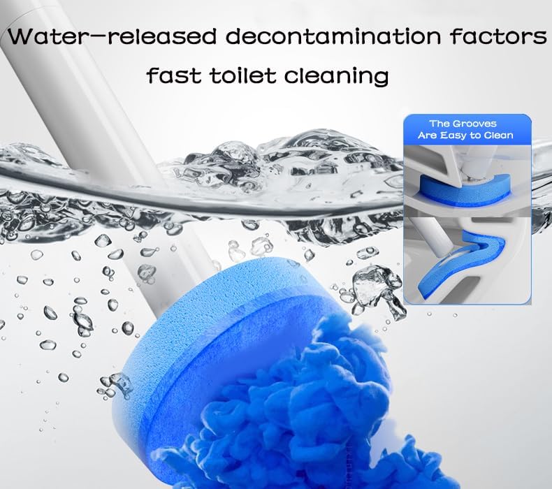 Disposable Toilet Brush Kit with Refills – Wall-Mount Toilet Cleaning System