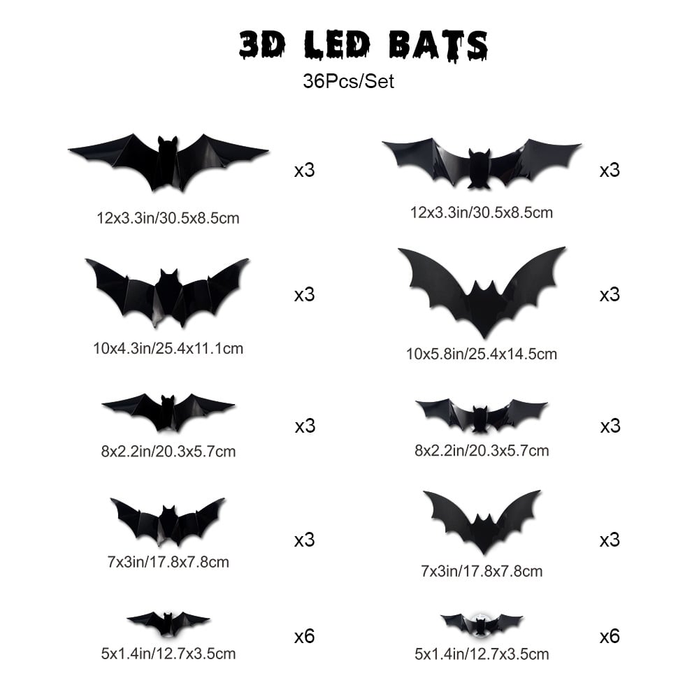 🔥Last Day SAVE 48% OFF🦇3D Bat Design LED Decoration🕷️
