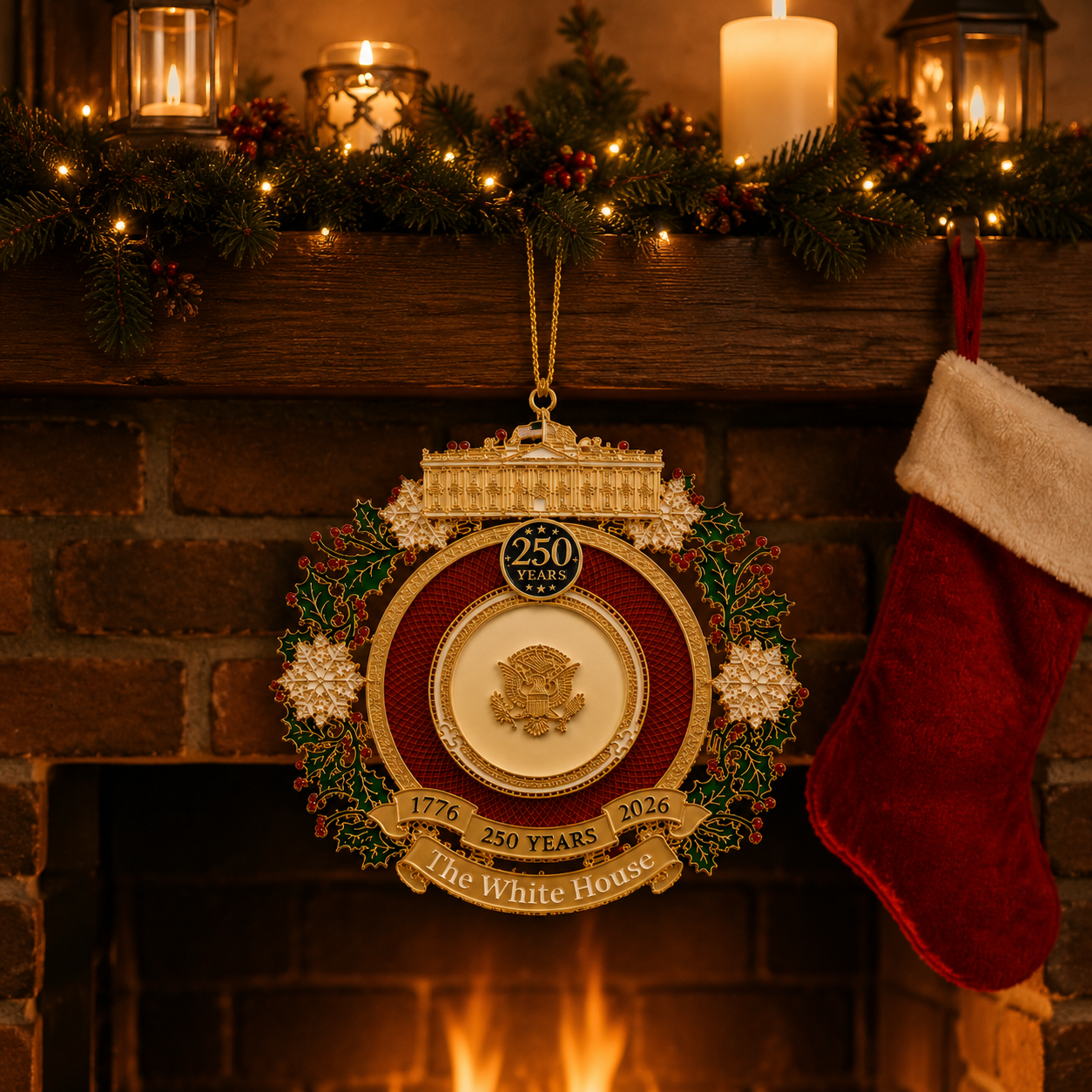 🔥Last 30pcs✨⏰ Limited anniversary edition✨49% OFF!🔥White House 250th Anniversary Commemorative Medal Christmas Tree Ornament