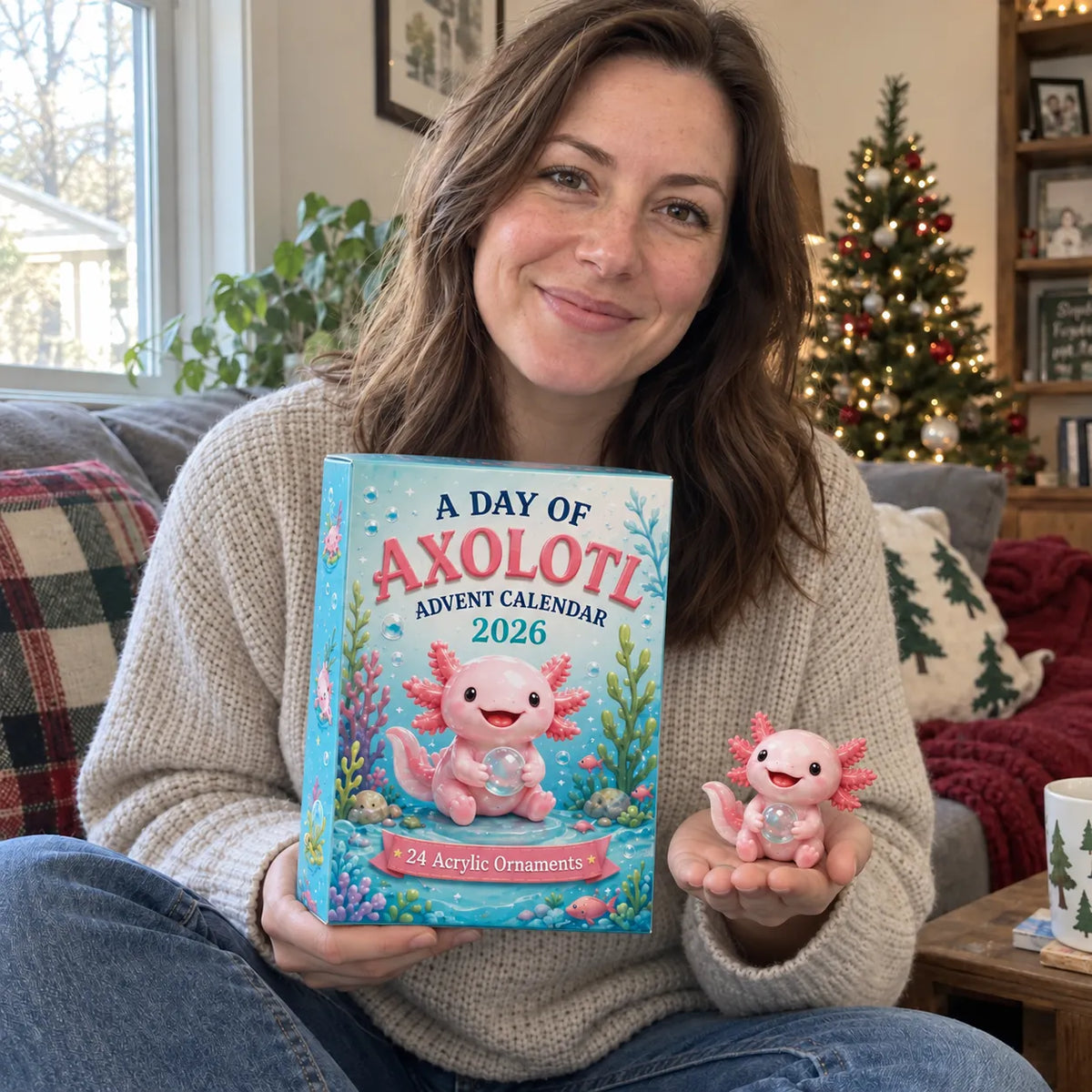 🎄CHRISTMAS KICKOFF 49% OFF - A Day of Axolotl Advent Calendar 2026 | 24 Days of 3D Axolotl Surprises 🦎