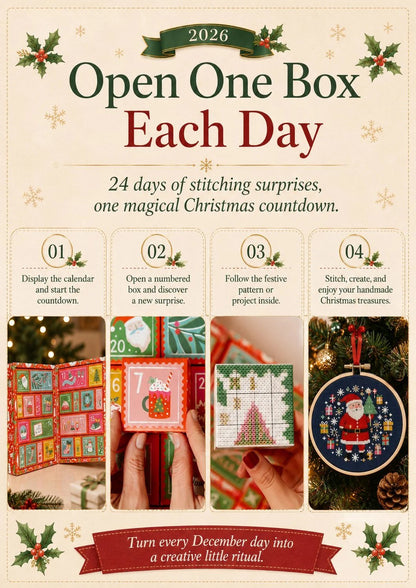 🔥 Last Day 49% OFF - 🎄🧵 2026 Cross Stitch Advent Calendar Box 🎁✨