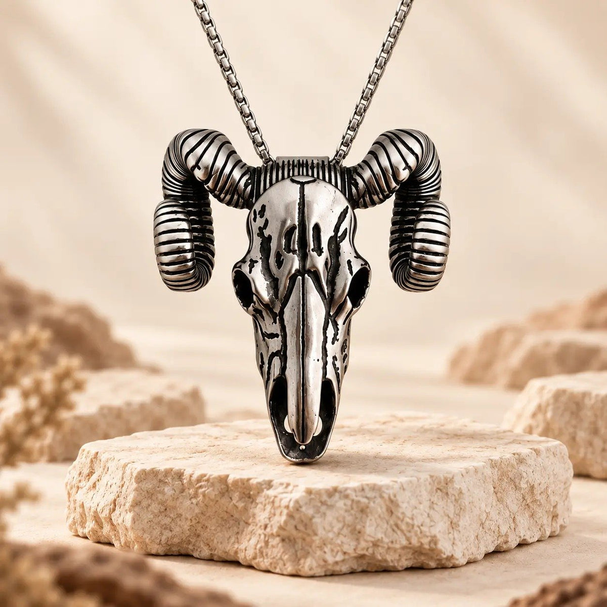 🐐 ✨ Western Skull Pendant Necklace & Belt Clip