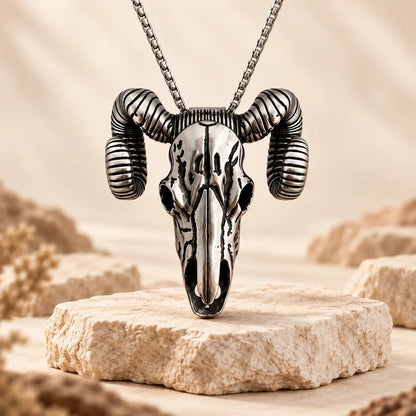 🐐 ✨ Western Skull Pendant Necklace & Belt Clip