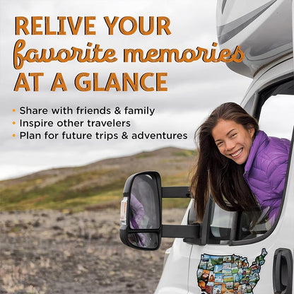 🗺️ RV State Sticker Travel Map – Track Your American Adventures with Style!