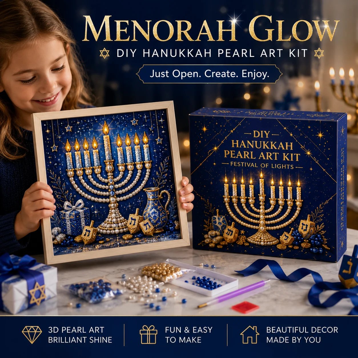 🎁Last Day 49% OFF - 🕎✨DIY Hanukkah Pearl Art Kit