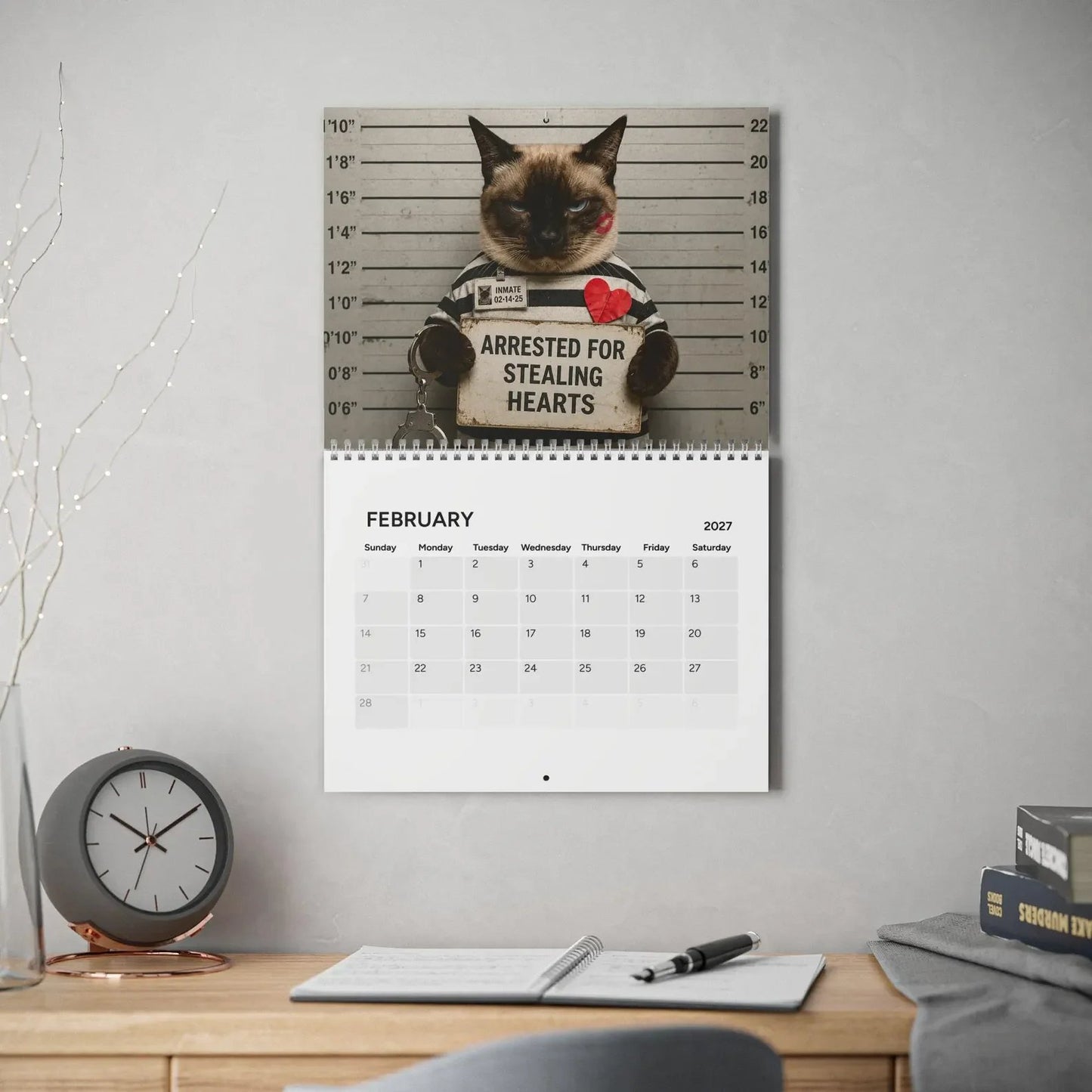 😂 Funny Cat Mugshots 2027 Calendar 📅