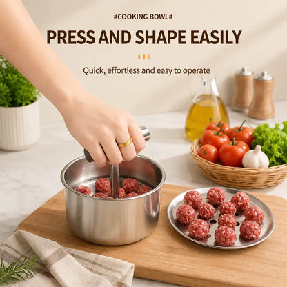 Stainless Steel Manual Meatball Maker Tool - 6/12 Ball Mold, Home Kitchen Cooking Utensil
