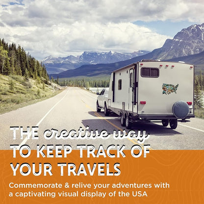 🗺️ RV State Sticker Travel Map – Track Your American Adventures with Style!