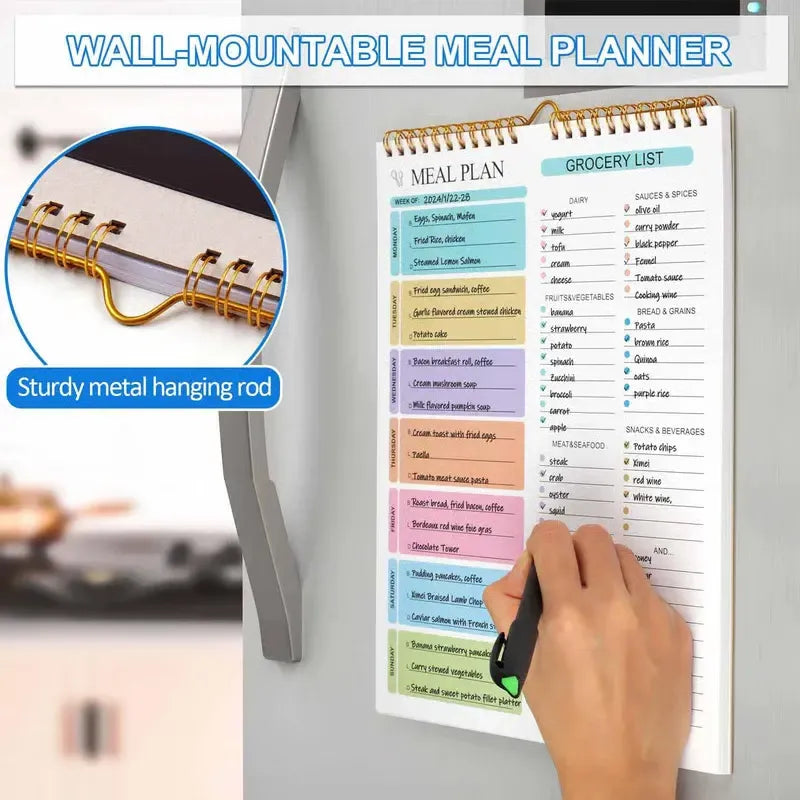 Handmade Bound Weekly Detachable Diet Plan Sheet