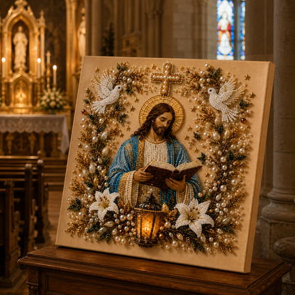 🌟Jesus Wall Art DIY Kit – Turn Tiny Pearls into Spooky-Cute Magic